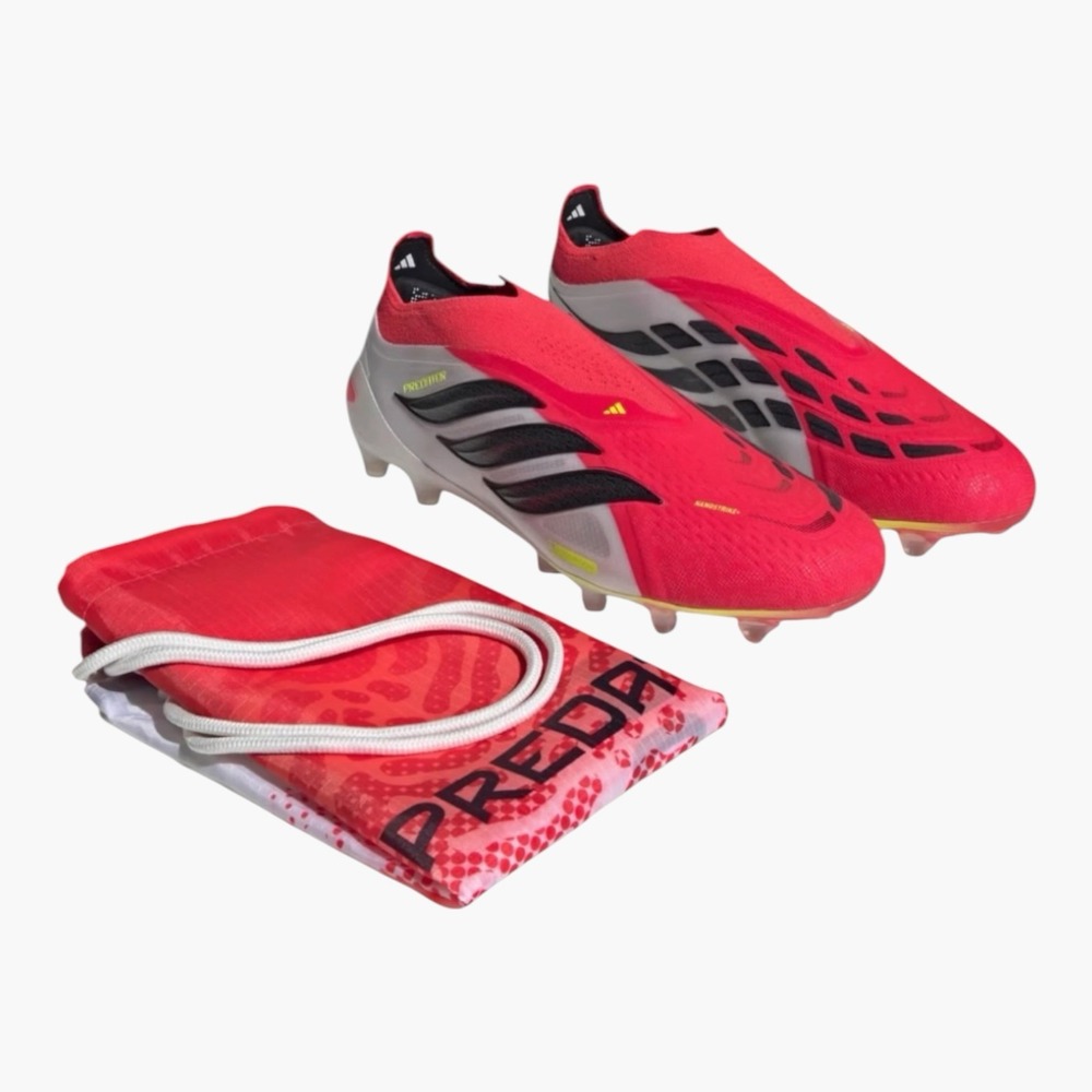 adidas Predator Elite Laceless FG Soccer Cleats Red Black men's size 7M JS0407